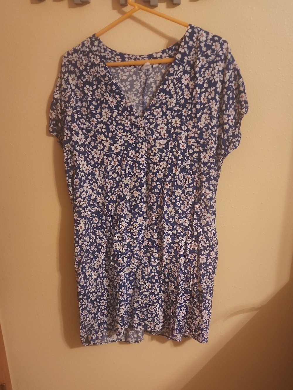 Blue Floral V-Neck Women’s Dress